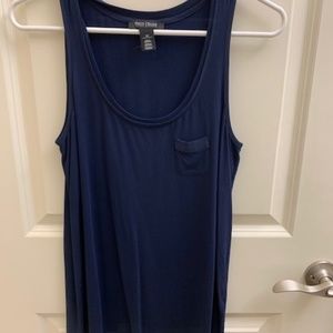 White House Black Market Pocket Tank Navy